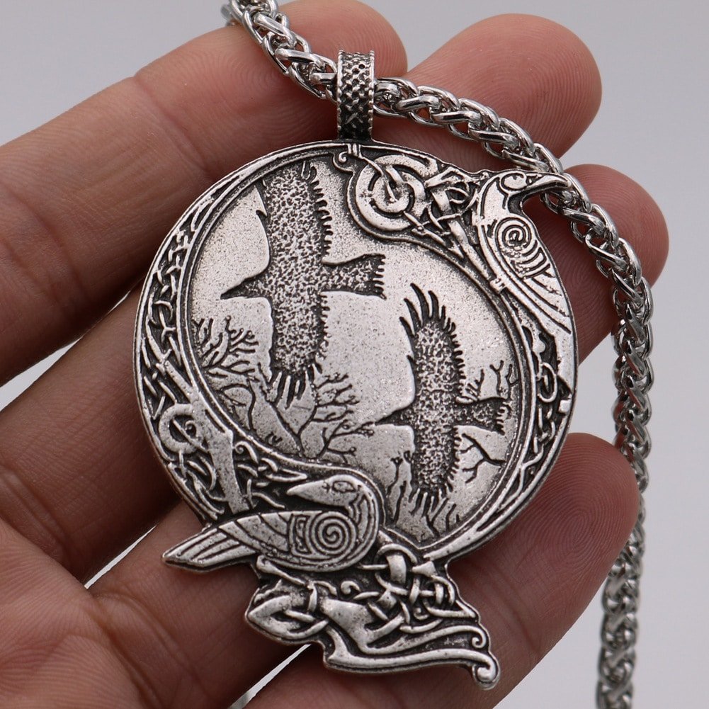 Pendentif Viking Vegvísir corde en acier