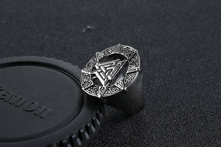 Chevalière Viking Valknut en Alliage de Zinc