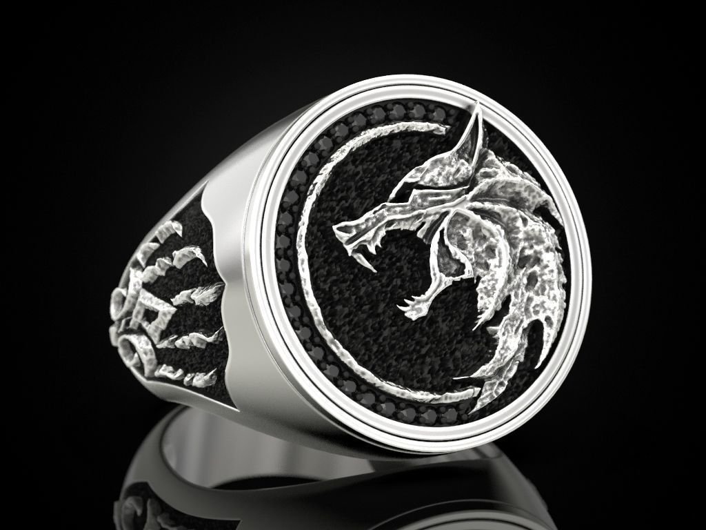 Chevalière Viking Tête de Loup en Cuivre pour homme