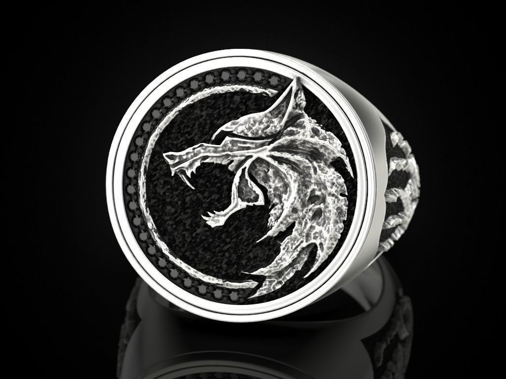 Chevalière Viking Tête de Loup en Cuivre plusieurs tailles disponible