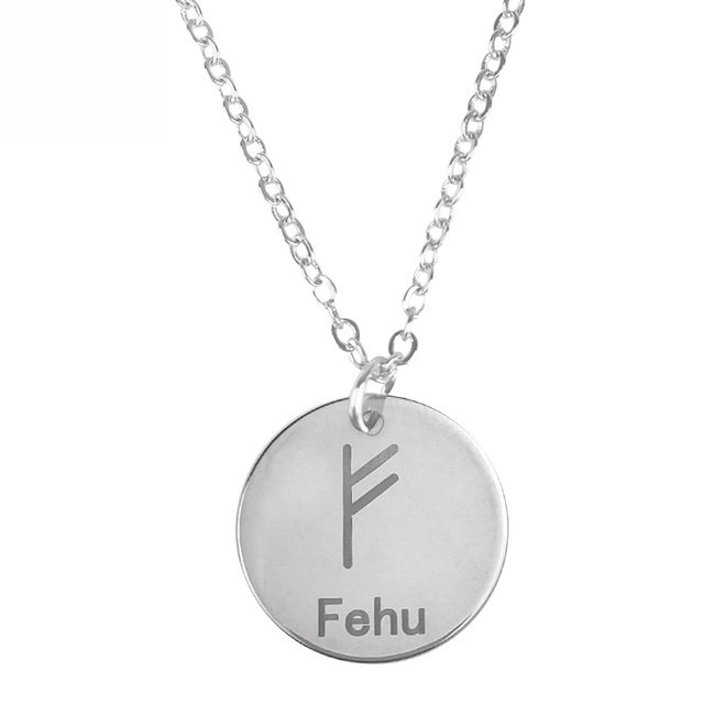 Collier Viking Motif Rune Fehu