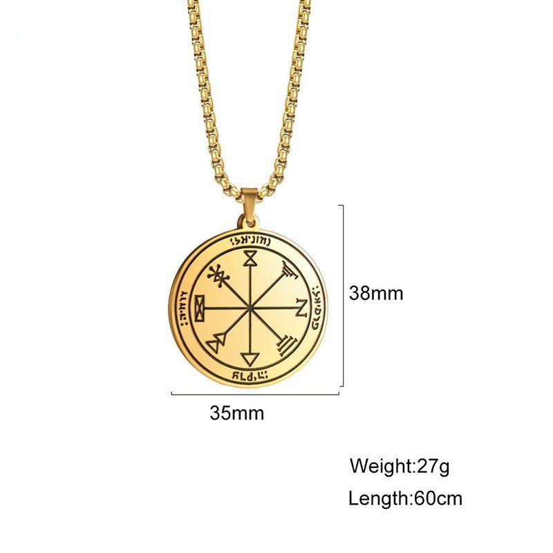 Dimension Collier Viking Motif Boussole
