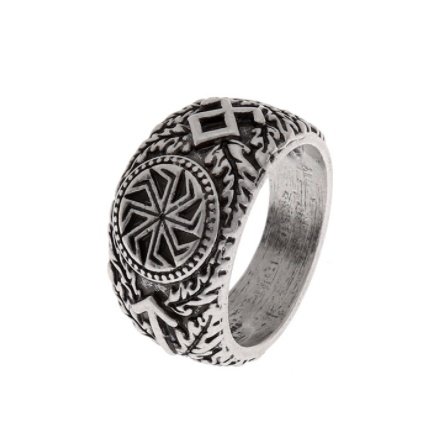 Chevalière Viking Motif Celtique finition argent vieilli