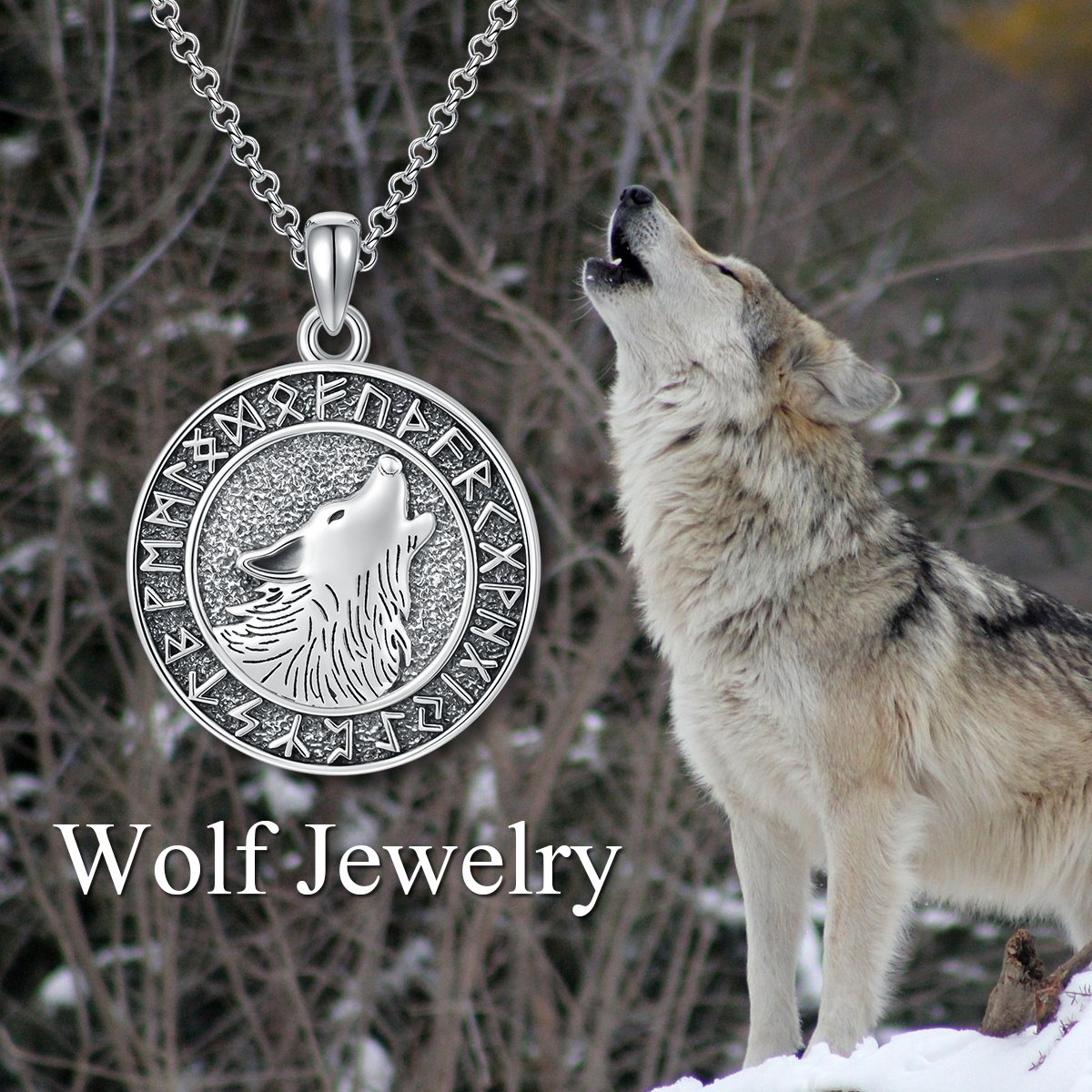 Collier Viking Loup Fenrir en Argent 925 unisexe