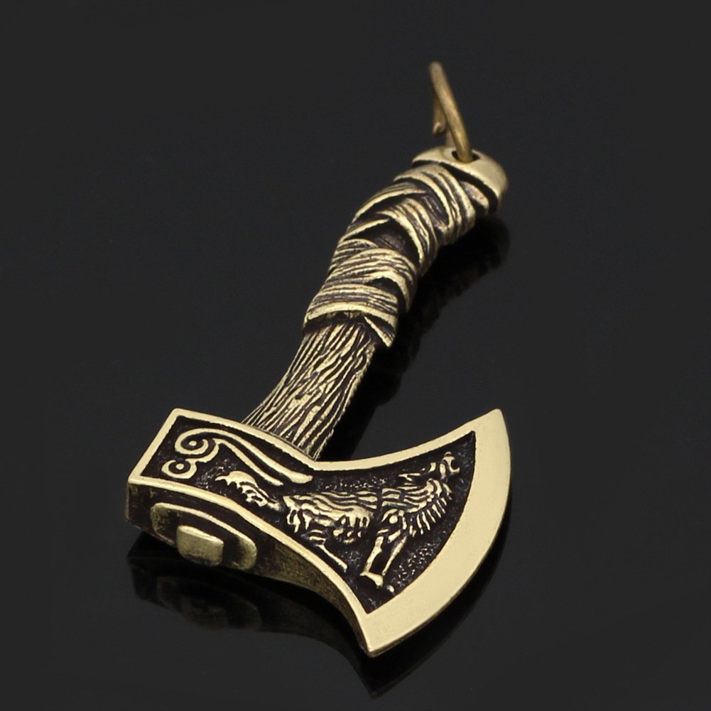 Pendentif Hache Viking doré sans chaine