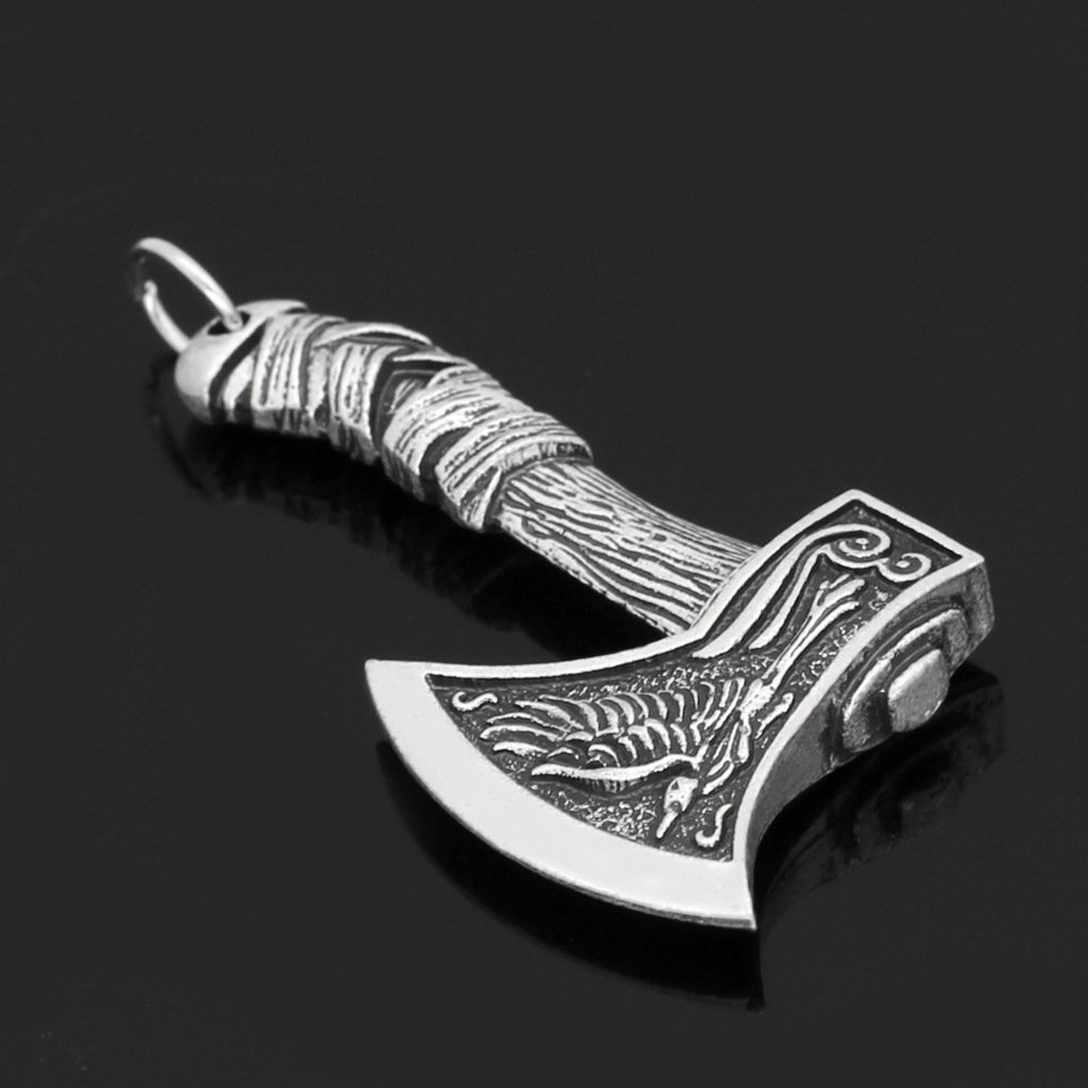 Pendentif Hache Viking couleur acier