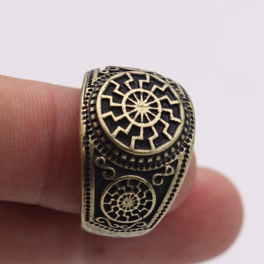 Bague Chevalière Viking Runique style retro