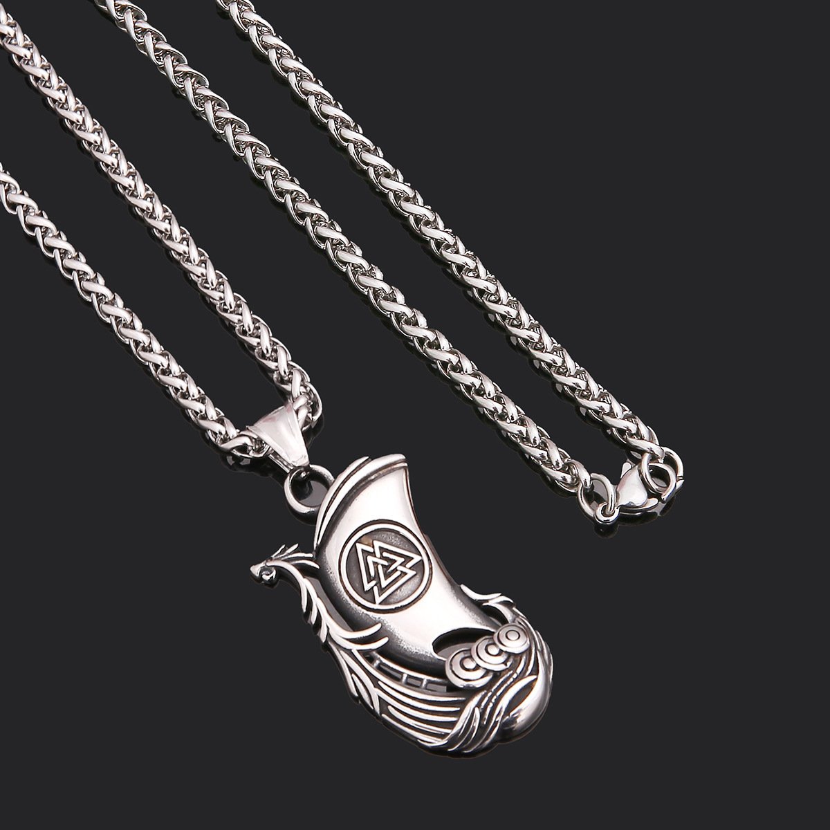 Pendentif Viking Bateau Long avec chaine