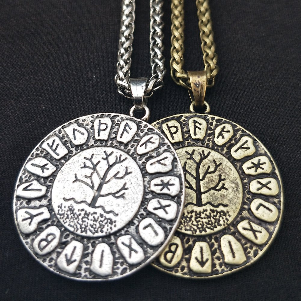 Pendentif Viking Arbre de Vie argenté et doré