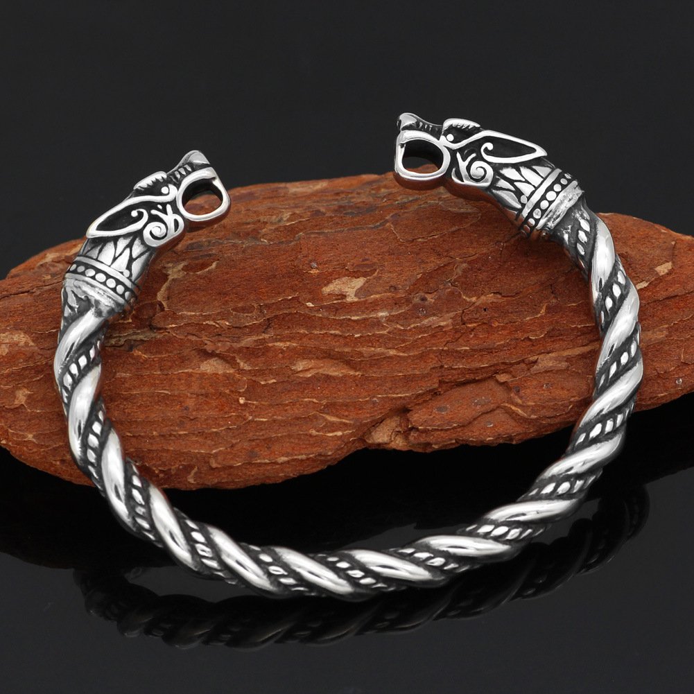 Bracelet Viking Tête de Dragon en Acier Inoxydable