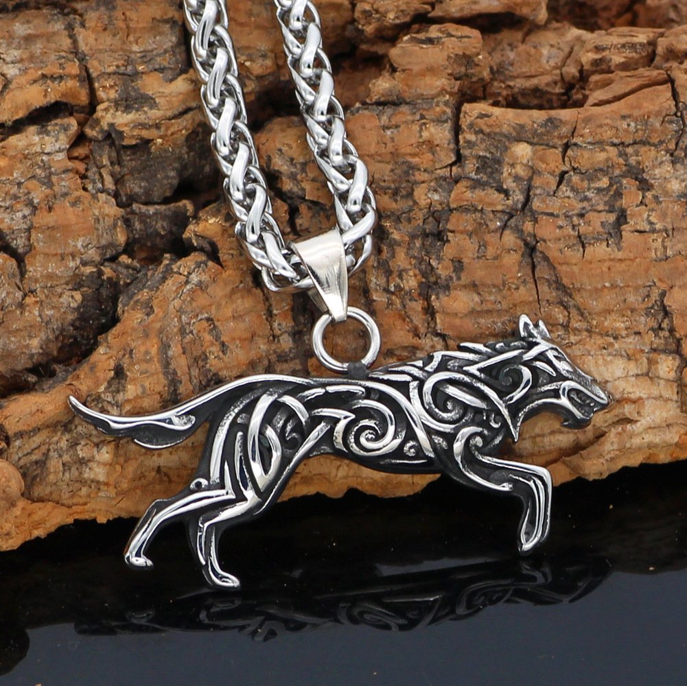 Collier Viking Loup Fenrir pour homme