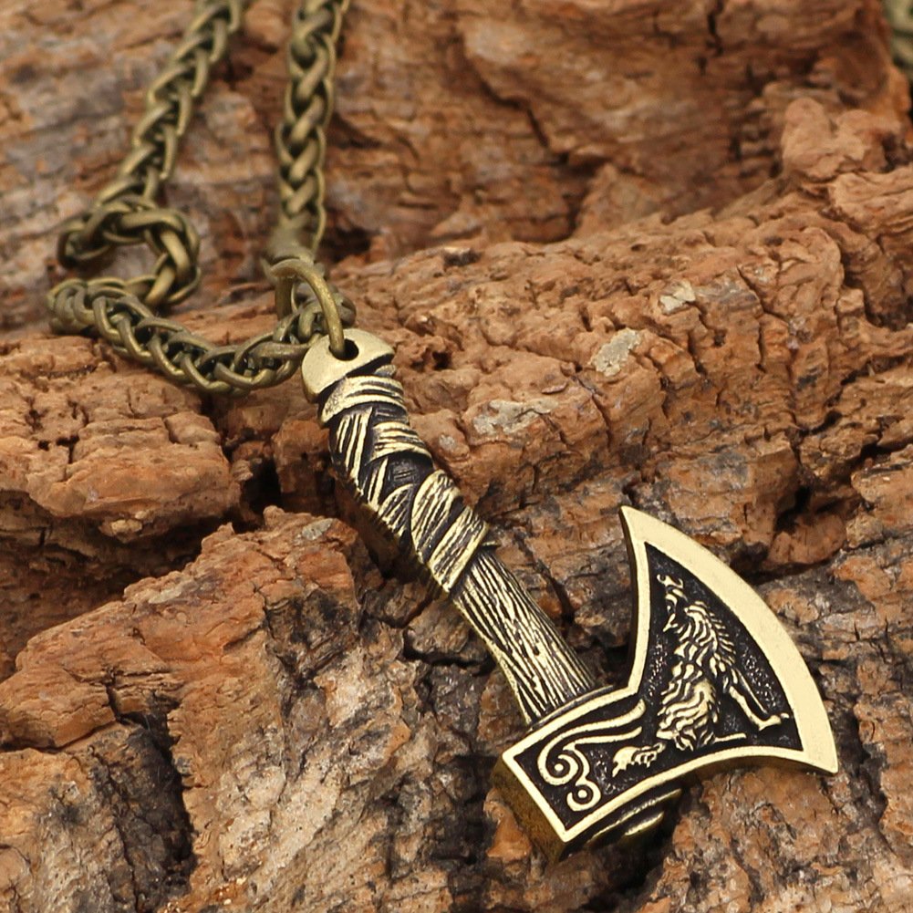 Pendentif Hache Viking couleur doré
