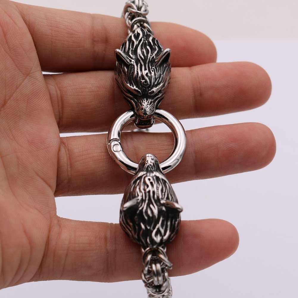 Bracelet Viking Tête de Loup taille ajustable