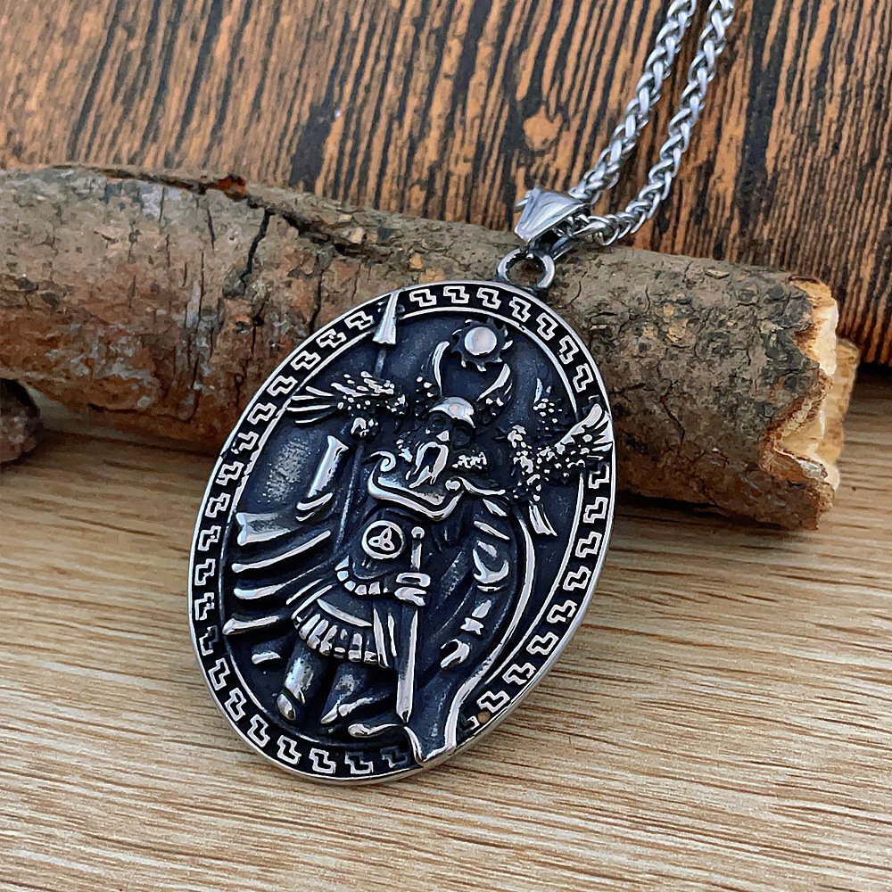 Pendentif Viking Odin en Acier Inoxydable pour homme