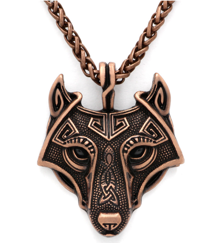 Pendentif Viking Loup en Alliage couleur cuivre