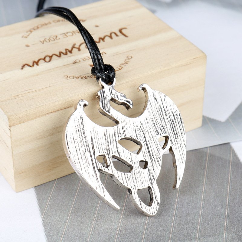 Pendentif Viking Oiseau en Alliage Plaqué Argent style retro