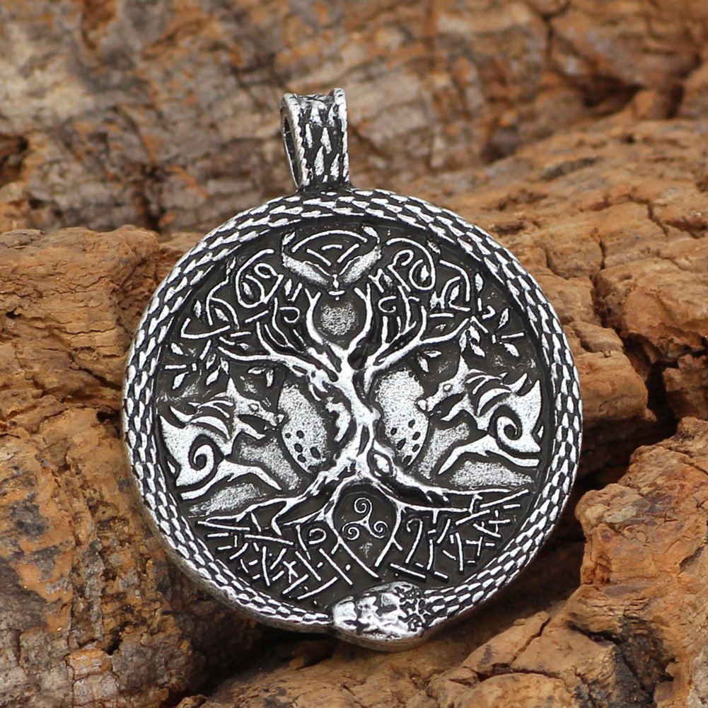 Collier Arbre de Vie Viking couleur acier