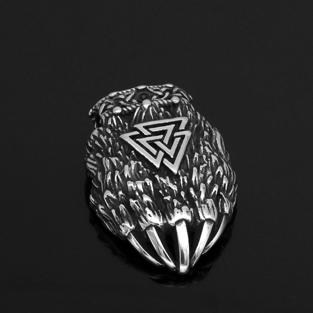 Pendentif Viking Tête de Loup et Valknut sans chaine