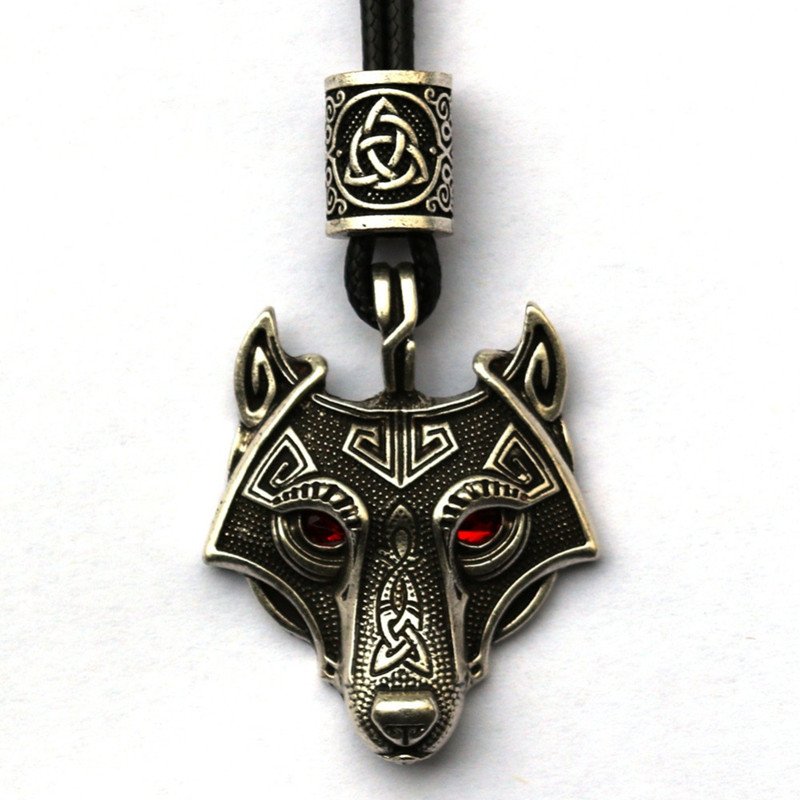 Pendentif Viking Tête de Loup bronze Vieilli