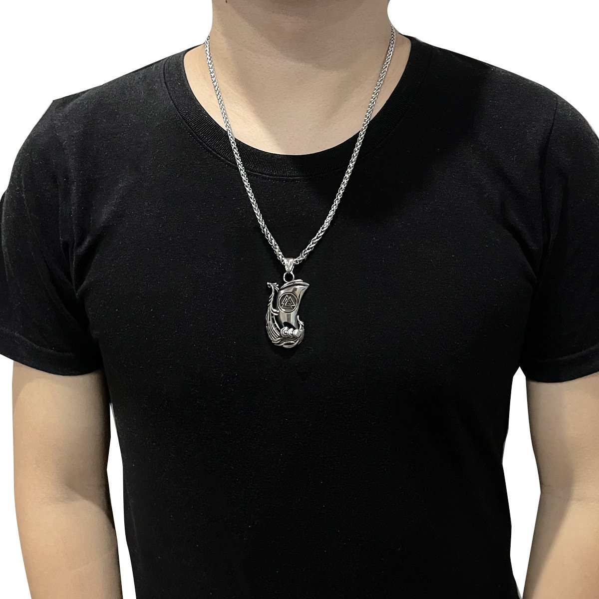 Pendentif Viking Bateau Long finition brillante