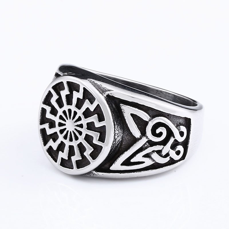 Bague Chevalière Viking Motif Celtique brillante