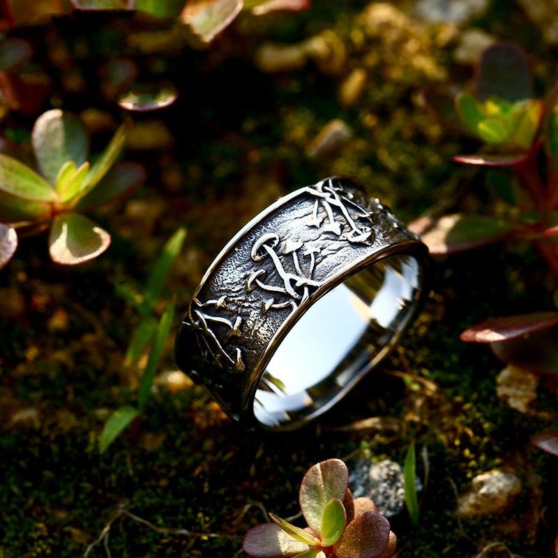 Bague Viking Motif Celtique champignon