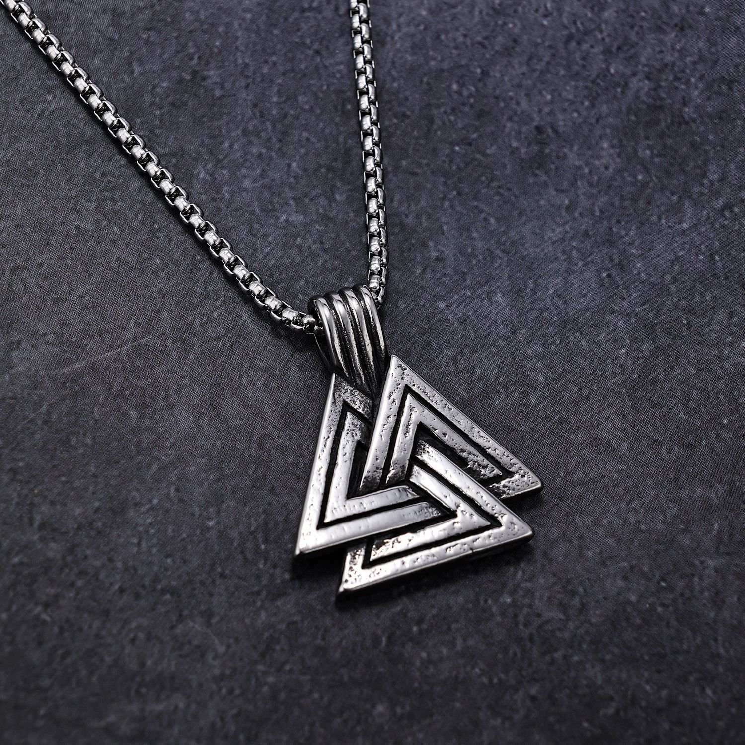 Pendentif Viking Valknut en Acier Inoxydable ave ou sans chaîne