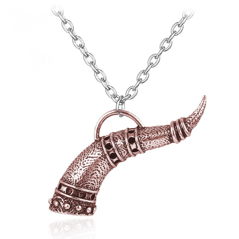 Collier Pendentif Viking Corne d'Odin cuivre