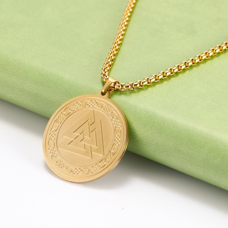 Pendentif Viking Valknut en Acier Inoxydable