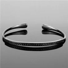 Bracelet Viking en Acier Inoxydable avec Pierres Noires