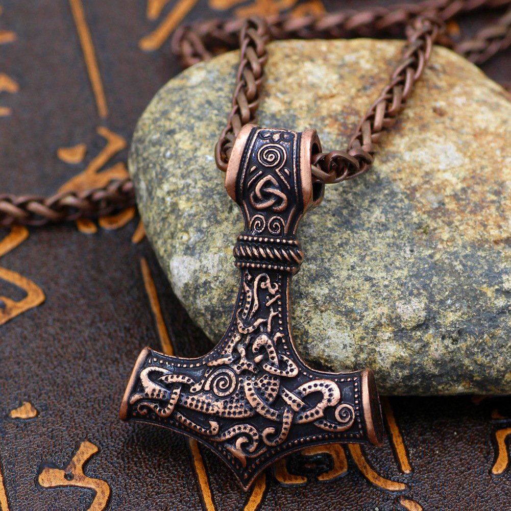 Pendentif Marteau de Thor Mjölnir couleur cuivre