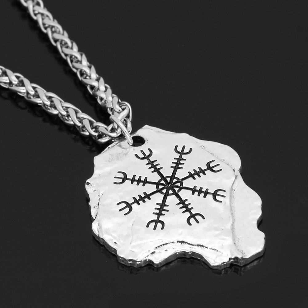 Pendentif Viking Vegvisir Boussole Nordique argent