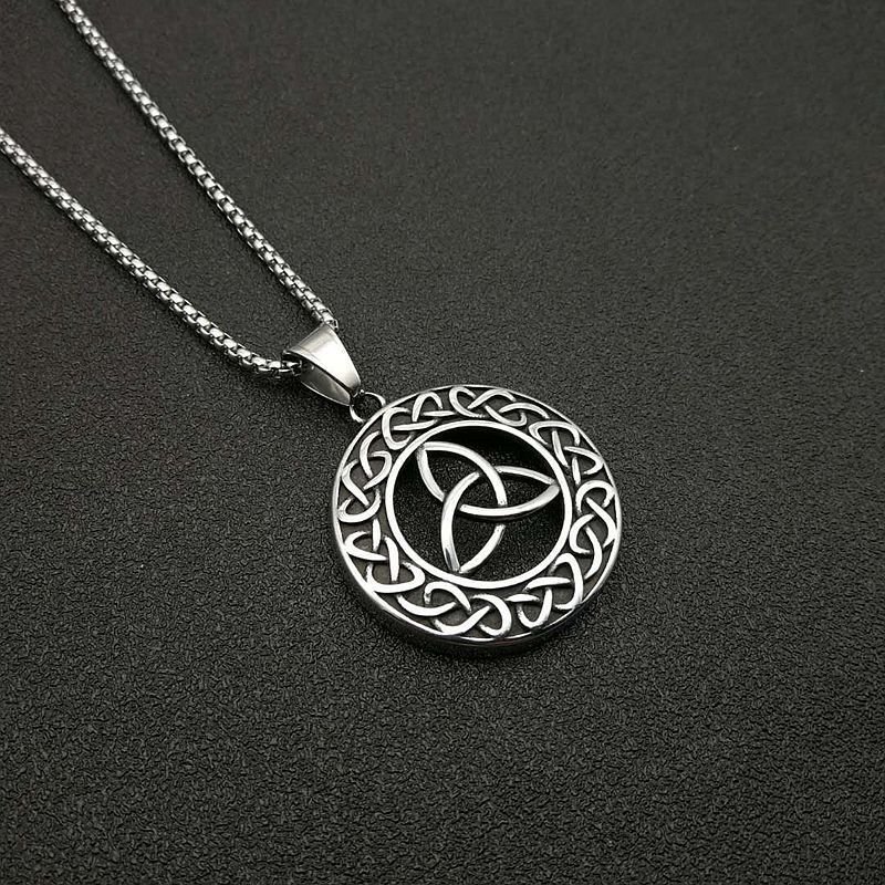 Pendentif Viking Valknut en Acier Titane