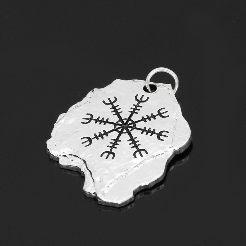 Pendentif Viking Vegvisir Boussole Nordique argent