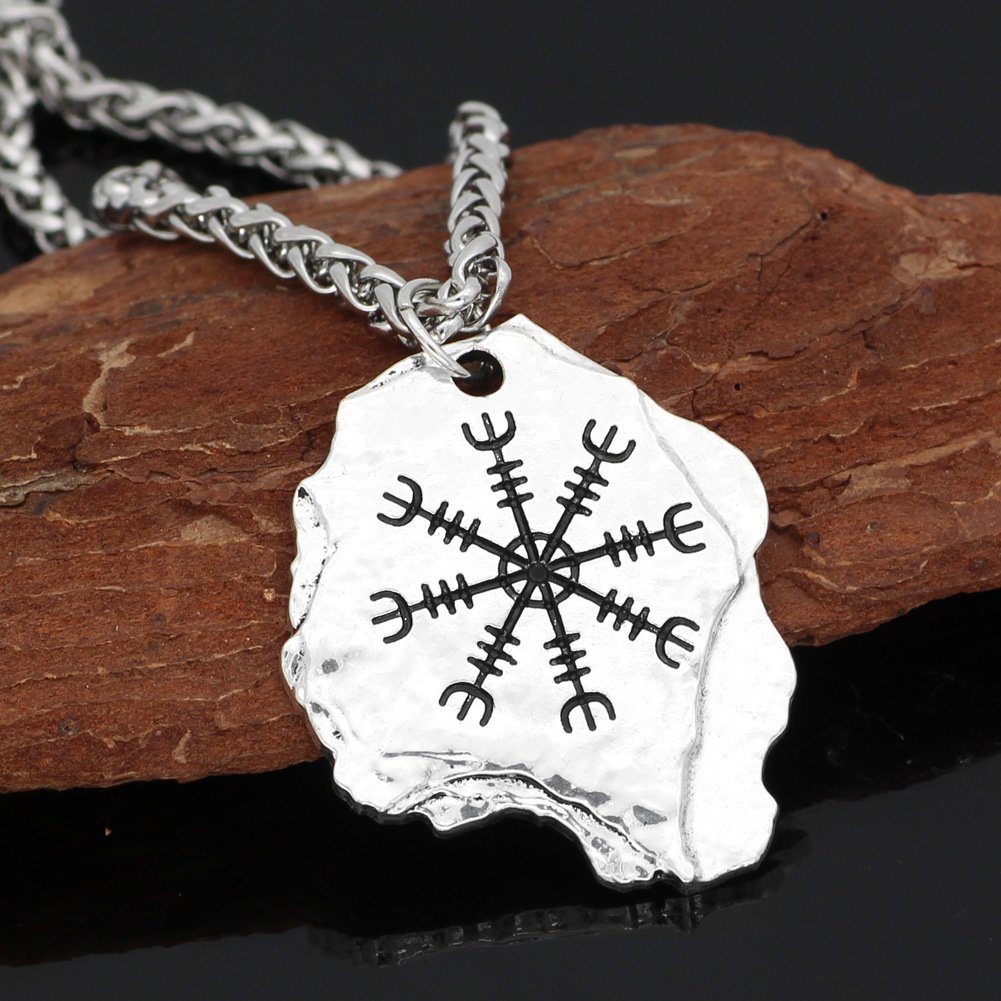 Pendentif Viking Vegvisir Boussole Nordique argent