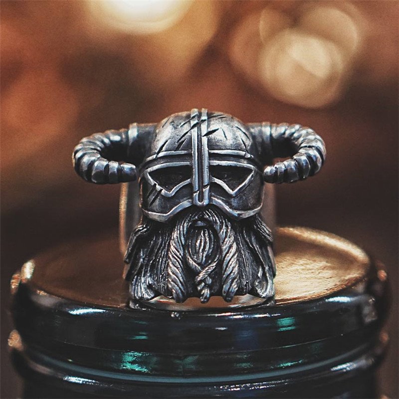 Chevalière Viking Casque Cornu plusieurs tailles