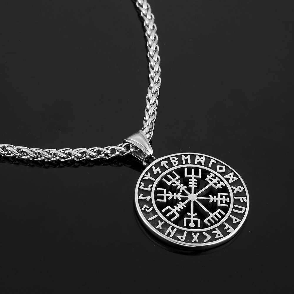 Pendentif Viking Vegvisir en Acier Inoxydable polie