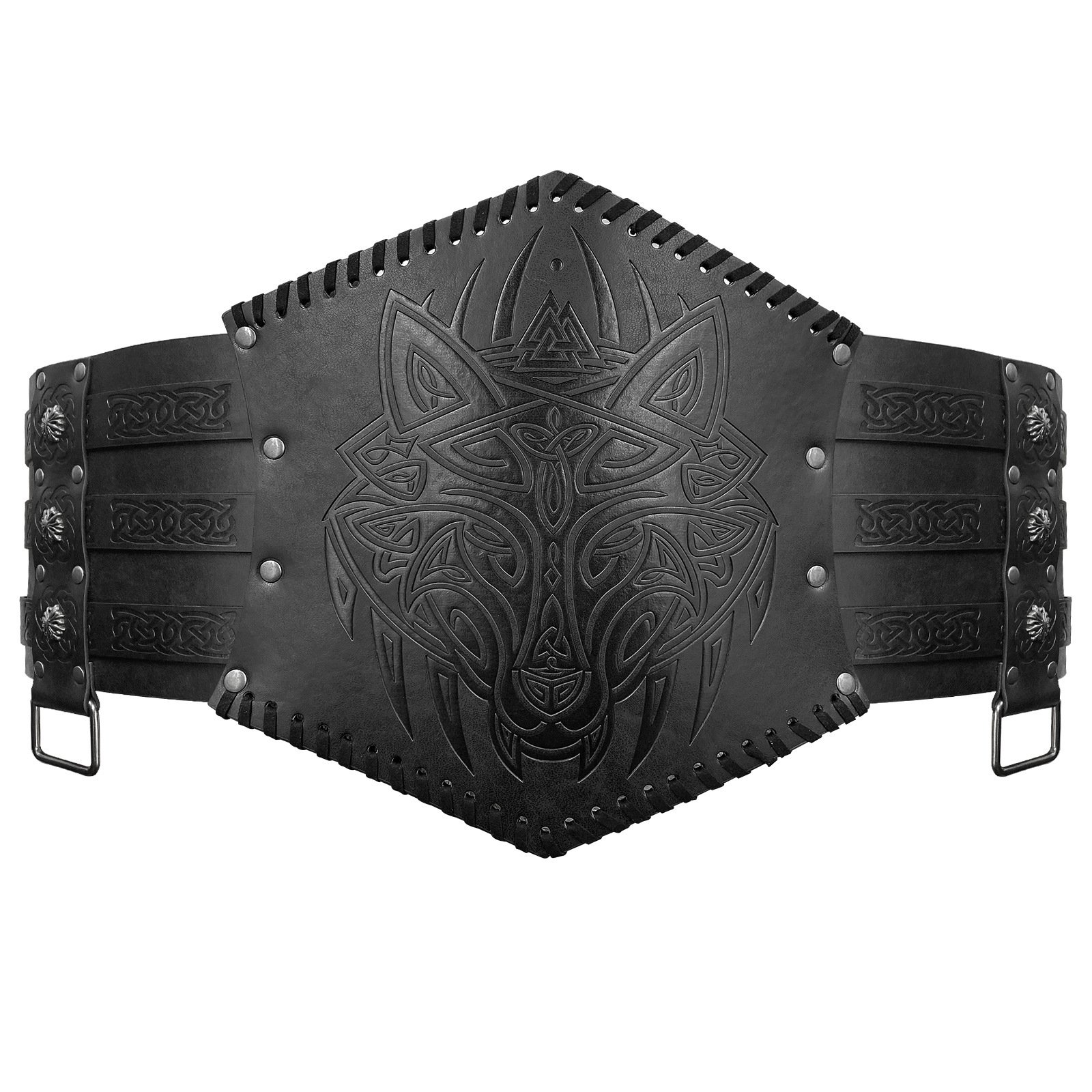 Ceinture Viking en Cuir PU motif tête de loup