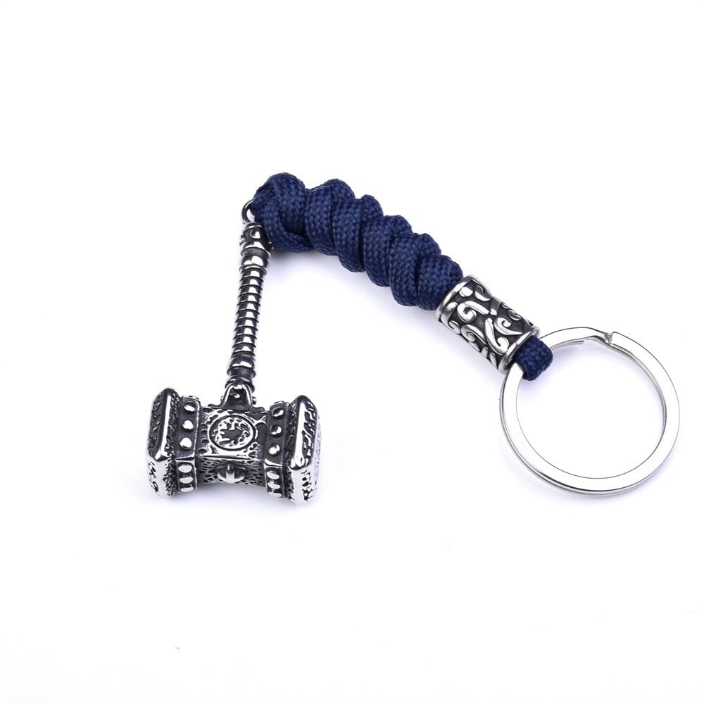 Porte-clés Viking Marteau de Thor acier ancien