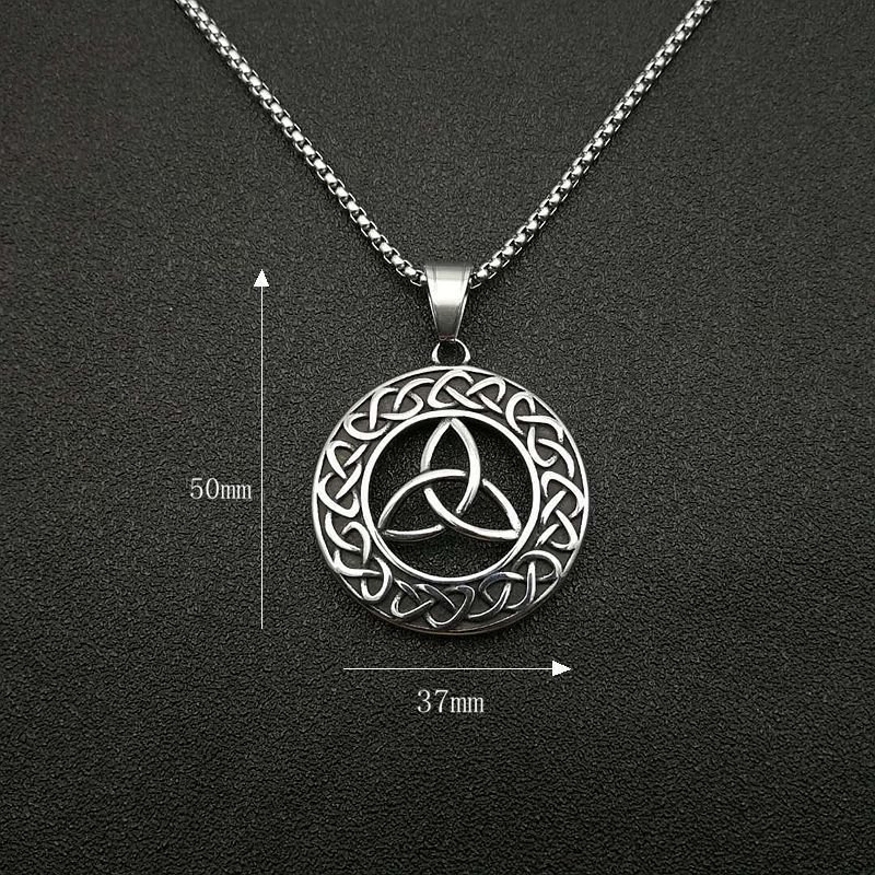 Pendentif Viking Valknut en Acier Titane dimension