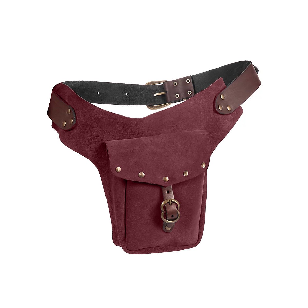 Sac Viking en Tissu Suédé Bordeaux rouge