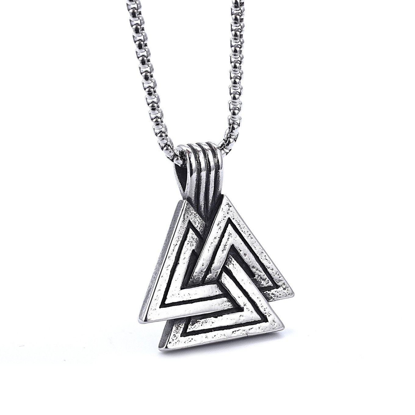 Pendentif Viking Valknut en Acier Inoxydable