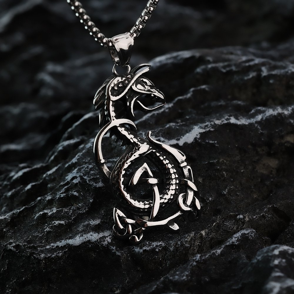 Pendentif Viking Ouroboros noir