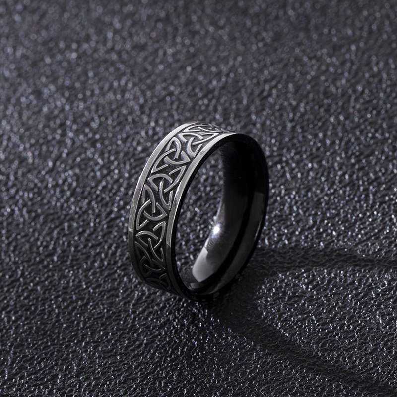 Bague Viking Entrelacs Celtiques en acier ancien