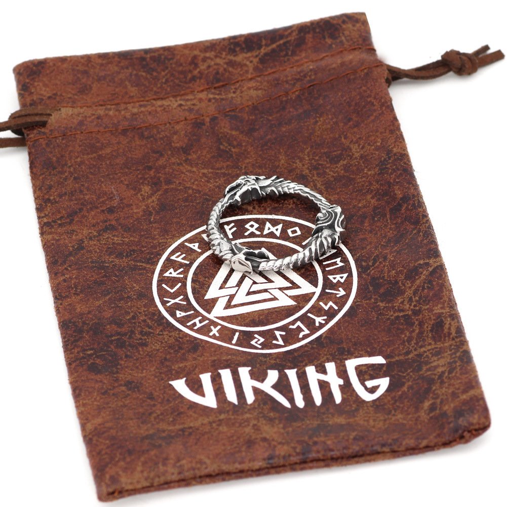 Pendentif Viking Ouroboros avec sac de rangement