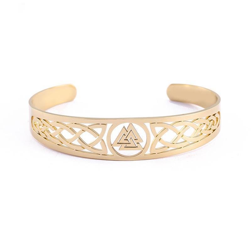 Bracelet Viking Valknut Acier Inoxydable doré