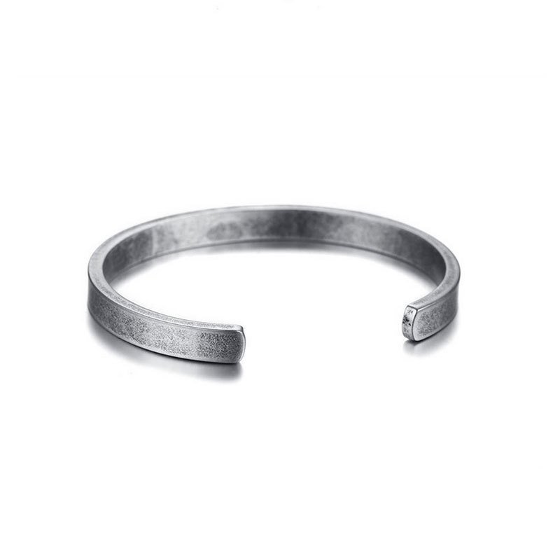 Bracelet Viking Minimaliste en Acier Titane - Élégance Nordique