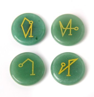 Pierres d'Oeil de Tigre Gravées vert