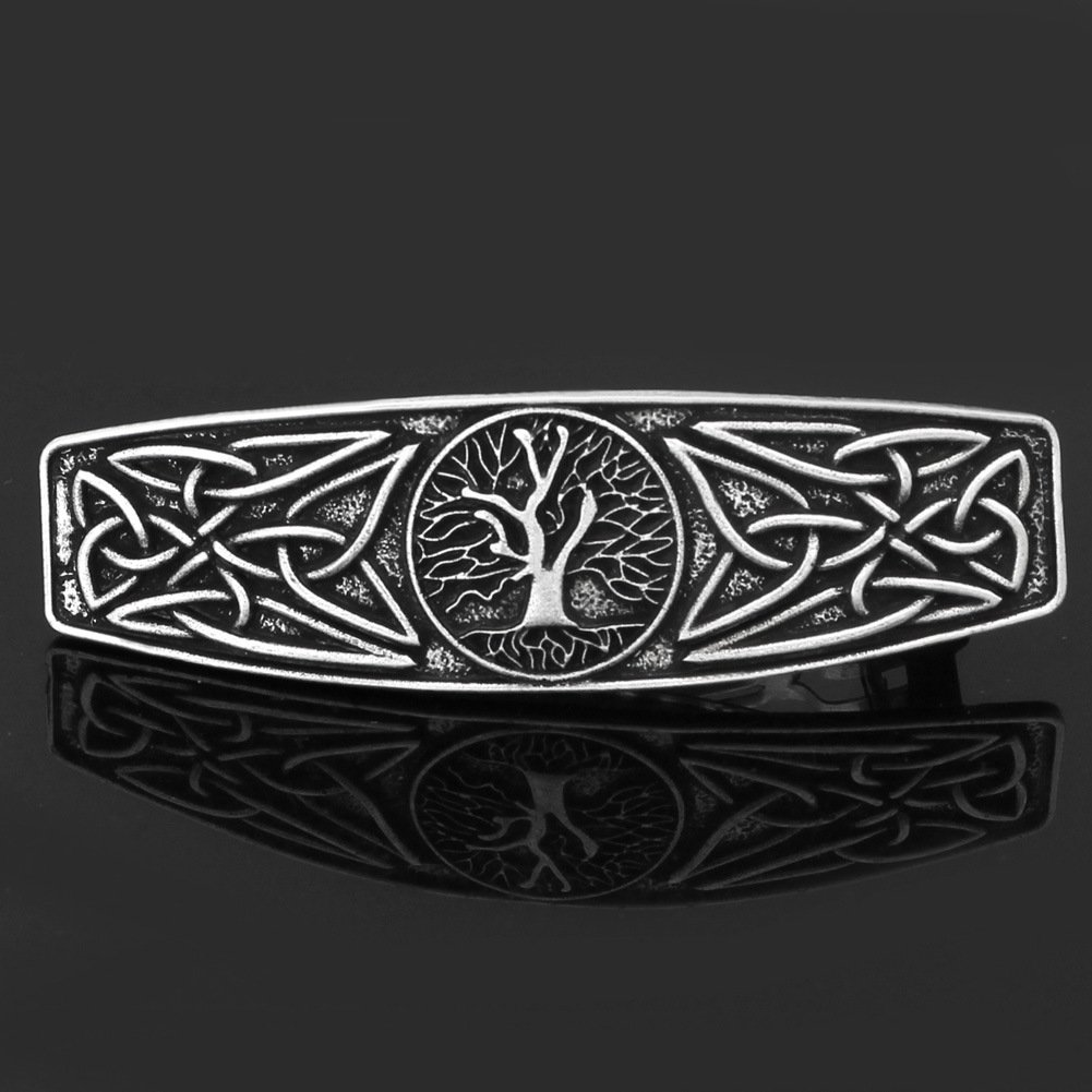 Barrette Viking Yggdrasil - Arbre de Vie Nordique Finition polie