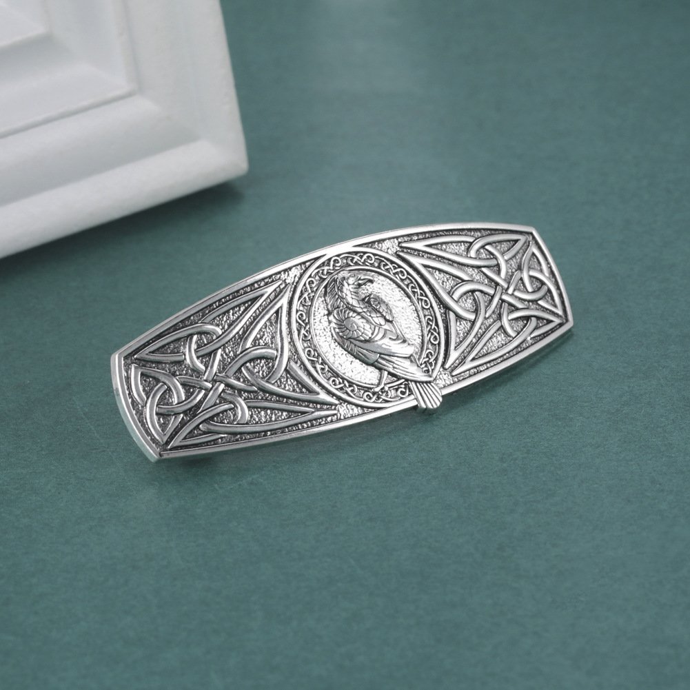 Broche à cheveux viking argenté